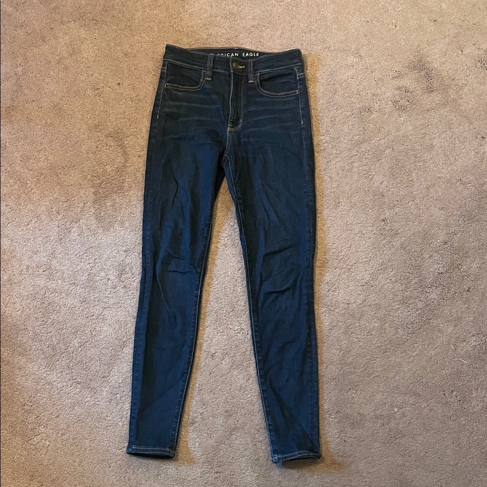 American Eagle Outfitters Women's Dark Blue Skinny Jeans